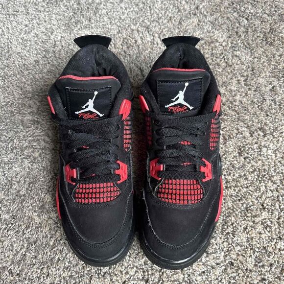 Nike Air Jordan 4 Red Thunder Size 5 Youth (Size 6.5 Women's) - Picture 3 of 7